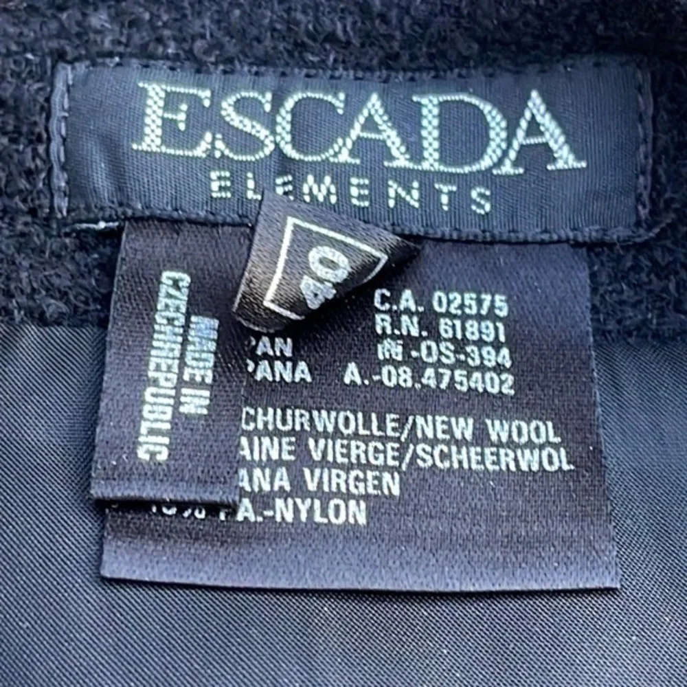 Escada Elements Wool Blend Pencil Skirt in Black Size 40